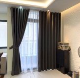 Rèm Vải Gấm Đen Chống Nắng Nổi Bật 