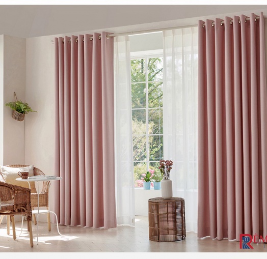 Rèm Vải Hồng Nhạt Dễ Thương Nhẹ Nhàng